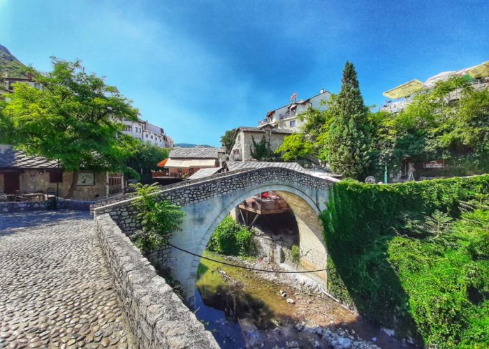 Kriva Ćuprija (Crooked Bridge) in Mostar, Bosnia and Herzegovina