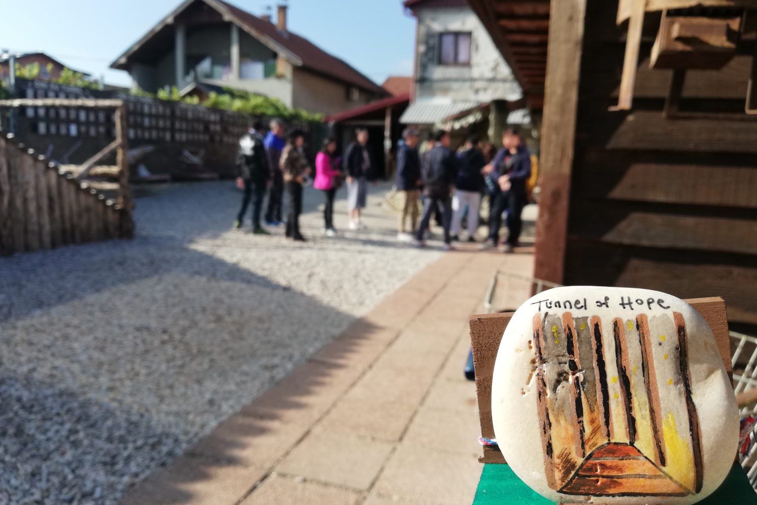 Entrance to the Tunnel of Hope in Sarajevo, a crucial lifeline during the siege