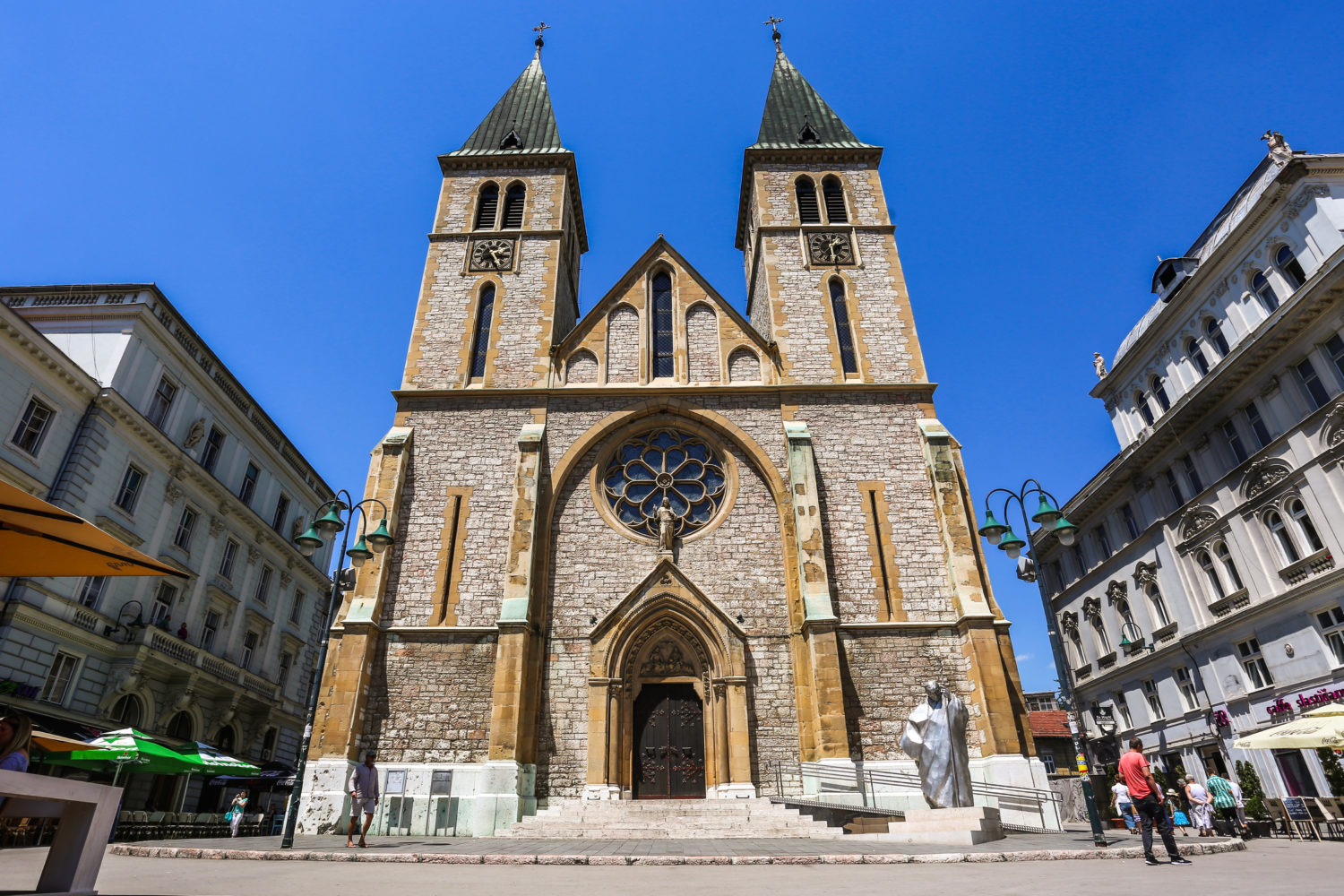 Sarajevo Cathedral (Sacred Heart Cathedral) with its impressive facade, photograph by Dženat Dreković