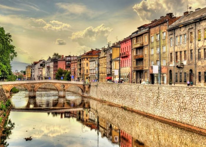 Latin Bridge and Miljacka River, Sarajevo
