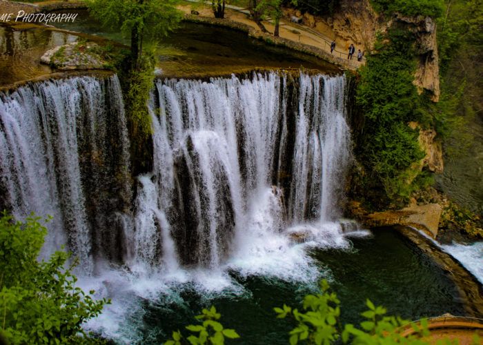 Scenic view of the waterfall in Jajce