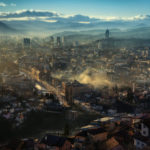 Panoramic view of Sarajevo with historic architecture