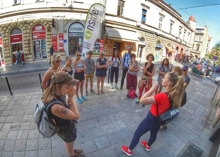 Group of tourists on a Free Walking Tour in Sarajevo